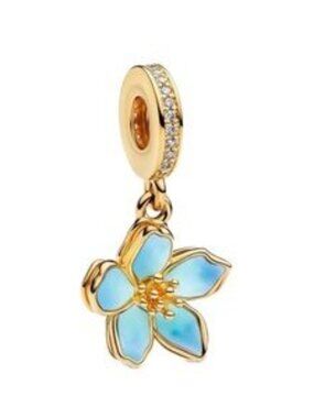 Authentic Pandora Blue Blossom Dangle Charm - NWOT
